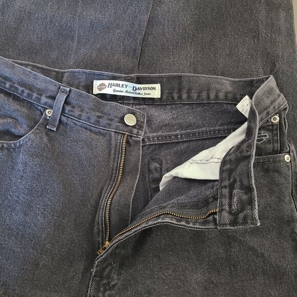 Harley Davidson Men's Black Label Black Wash Jeans 36 X 32 - Picture 5 of 9